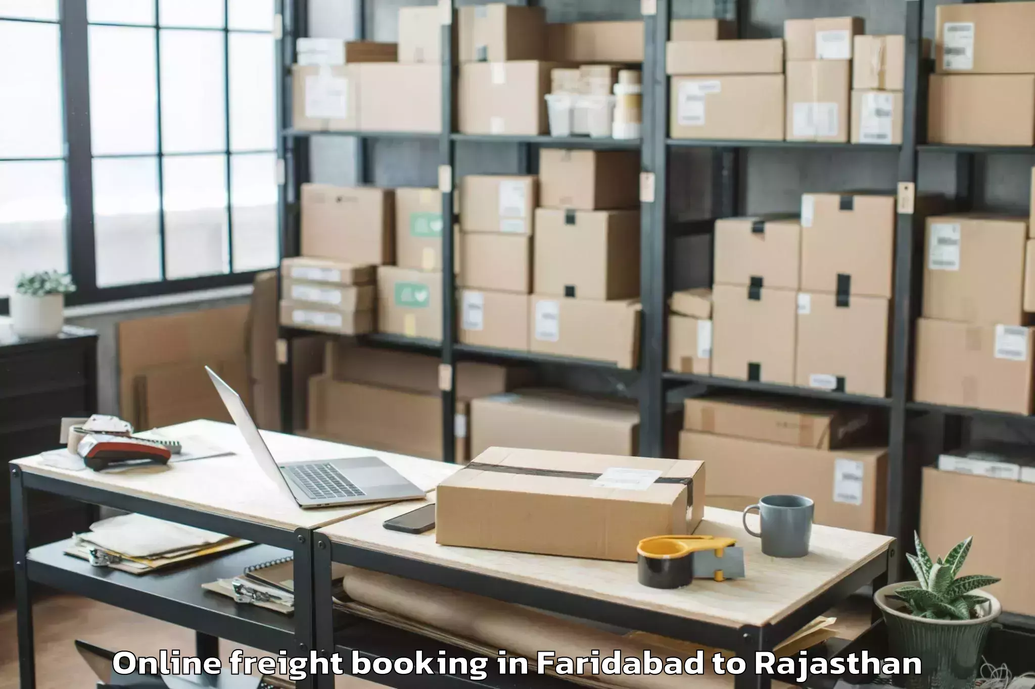 Book Faridabad to Chhoti Sadri Online Freight Booking Online